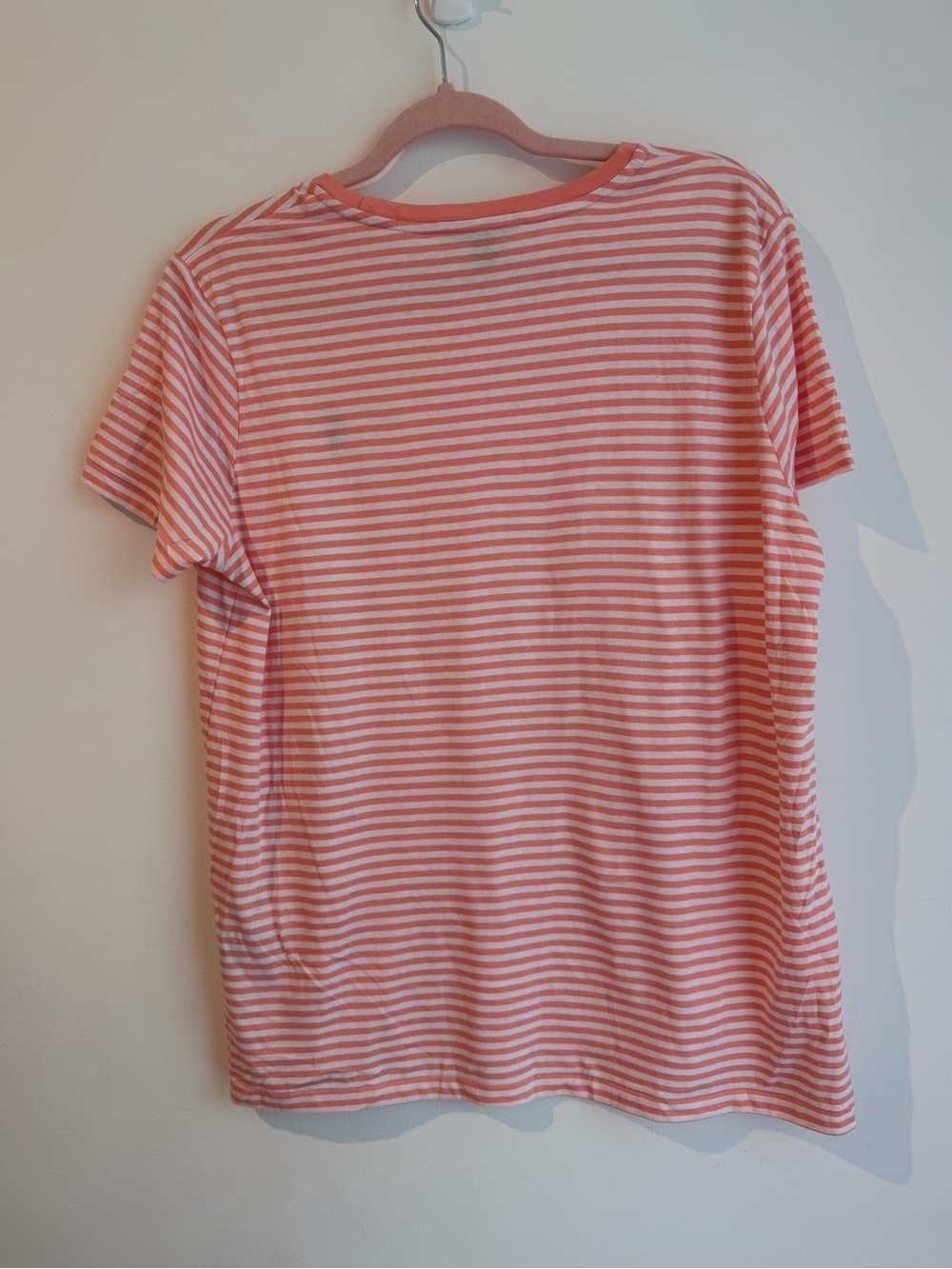 Ralph Lauren Coral and White Striped Polo Tee - Picture 3 of 4
